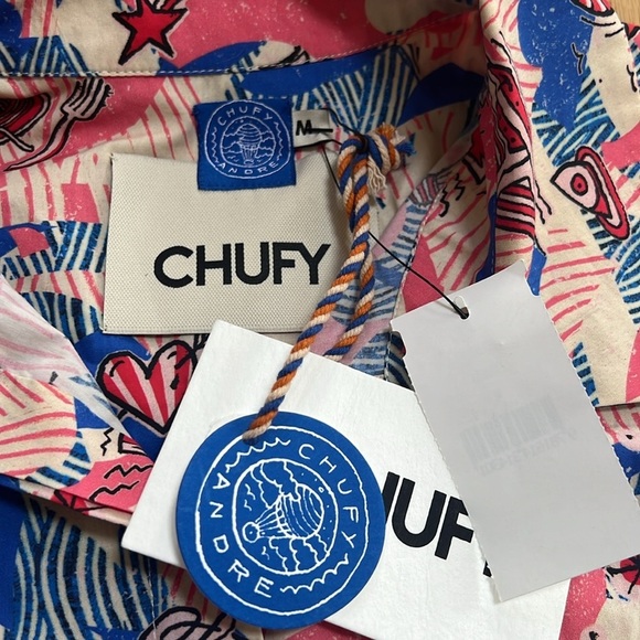 New! Chufy x Andre Saraiva medium vibrant printed front button shirt. - Picture 11 of 16